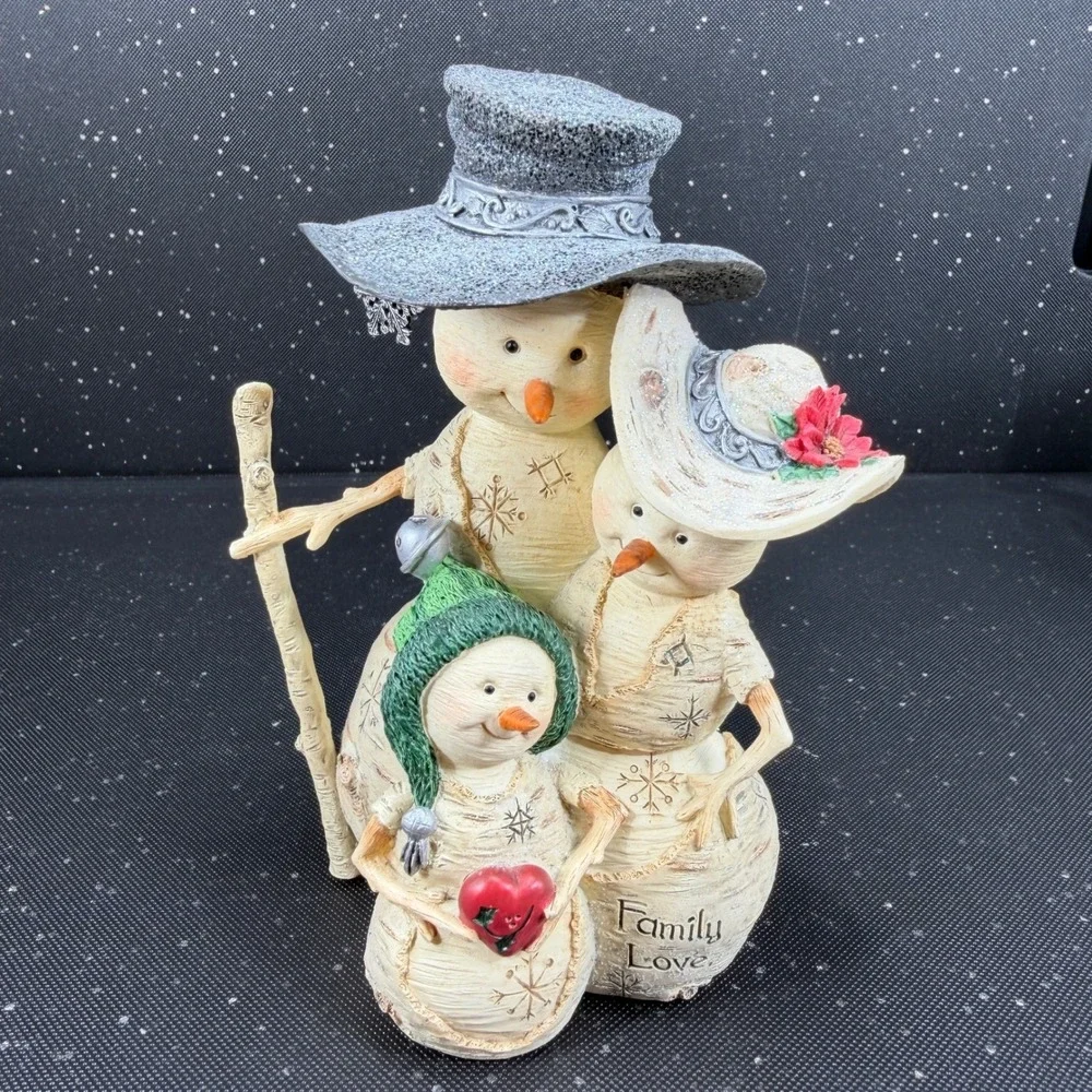 Birch Hearts Family Love Snowman Figurine Barbara McDonald Pavilion Gift 81013